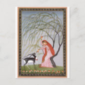 LADY FEEVOEDER ANTELOPE ANCIENT INDIA ART BRIEFKAART (Voorkant)