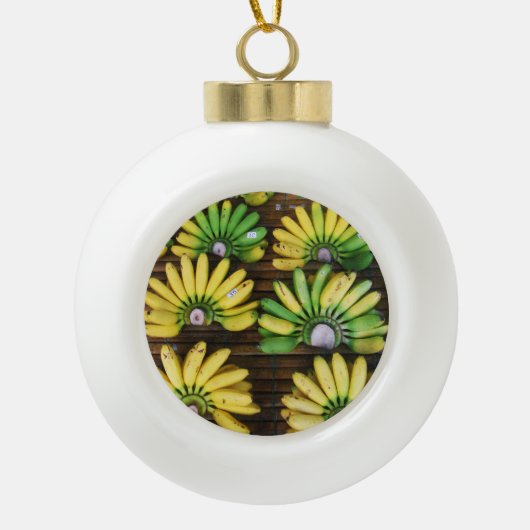 Lady Finger Bananas ~ Egg Banana (ก ล้ ย ไ ข่) Keramische Bal Ornament