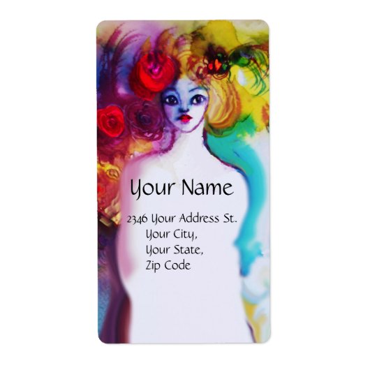 LADY FLORA Beauty Salon Makeup Artist Etiket (Voorkant)