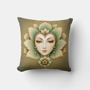 Lady Flower Emerald & Gouden Oorbellen Perzische Kussen