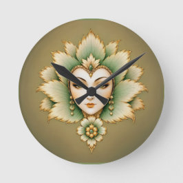 Lady Flower Emerald & Gouden Oorbellen | Perzische Ronde Klok