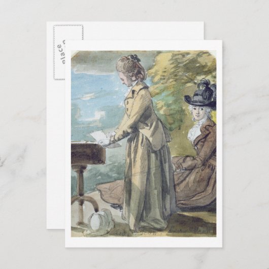 Lady Francis Scott en Lady Elliot, c.1770 (w/c ov) Briefkaart (Voorkant / Achterkant)