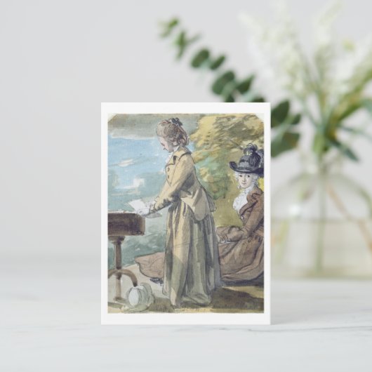 Lady Francis Scott en Lady Elliot, c.1770 (w/c ov) Briefkaart (Staand voorkant)