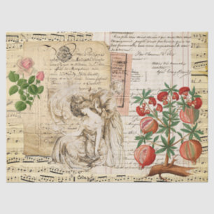 -Lady French-handschrift met plattegrond Tissuepapier