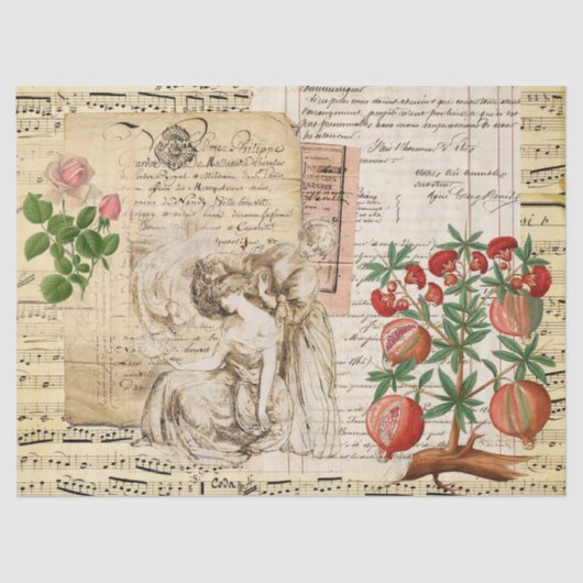 -Lady French-handschrift met plattegrond Tissuepapier (Voorkant)