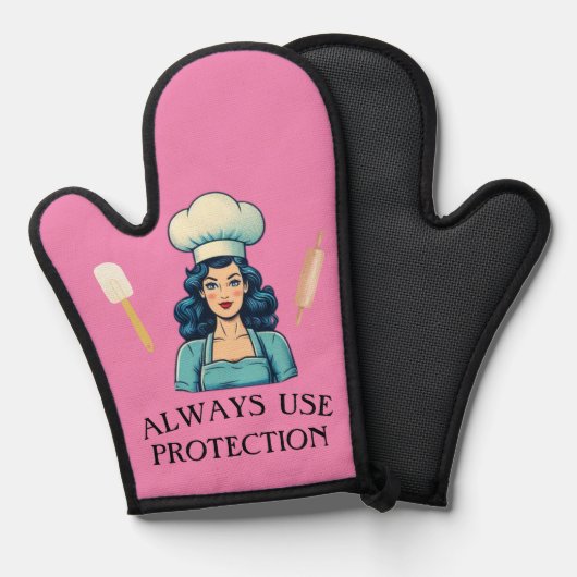  Lady Funny Oven Mitt Ovenwant (Voorkant / Achterkant)