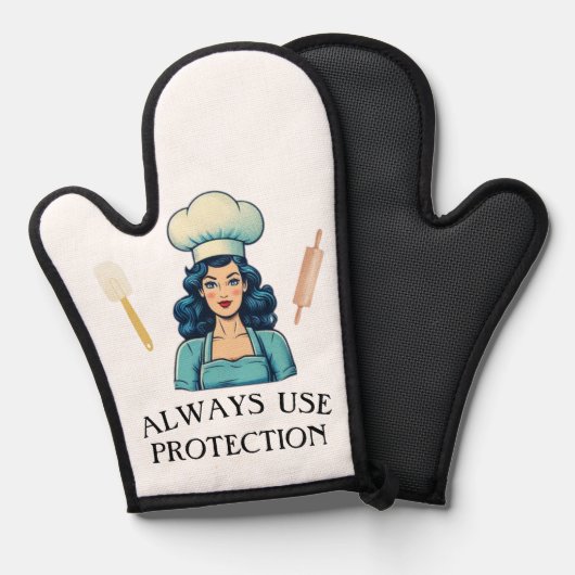  Lady Funny Oven Mitt Ovenwant (Voorkant / Achterkant)