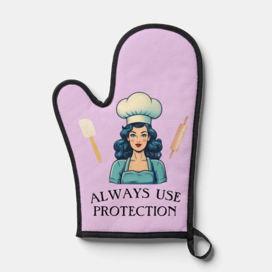  Lady Funny Oven Mitt Ovenwant (Voorkant)