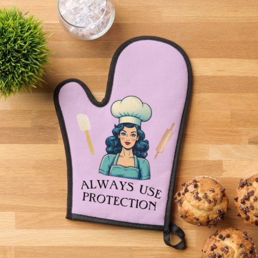 Lady Funny Oven Mitt Ovenwant (Top down)
