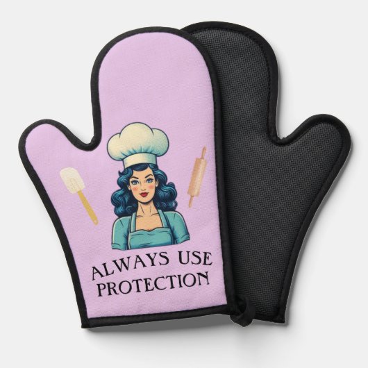Lady Funny Oven Mitt Ovenwant (Voorkant / Achterkant)