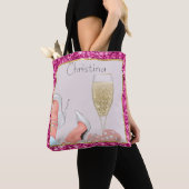 Lady Gambler Pink Glitter Dice & Diamonds-Canvas t Tote Bag (Dichtbij)