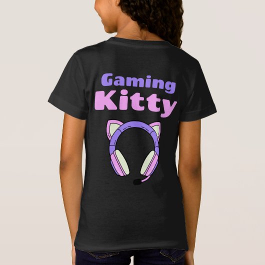 Lady Gamer - Gaming Kitty T-shirt (Achterkant)