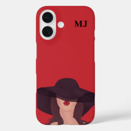 Lady Gepersonaliseerde Initiaal Letters Hoesje-Mat iPhone 16 Hoesje