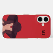 Lady Gepersonaliseerde Initiaal Letters Hoesje-Mat Case-Mate iPhone Case (Achterkant (horizontaal))