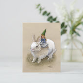 Lady Gnome en Rabbit Briefkaart (Staand voorkant)