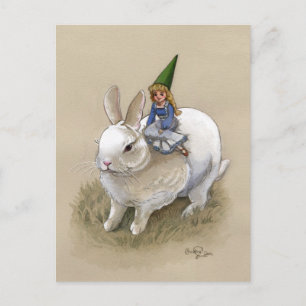 Lady Gnome en Rabbit Briefkaart