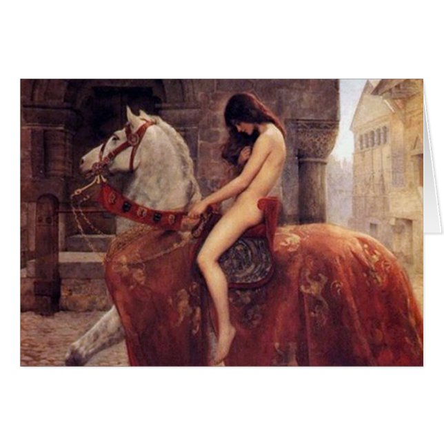  Lady Godiva op de kaart van Horseback (Voorkant Horizontaal)