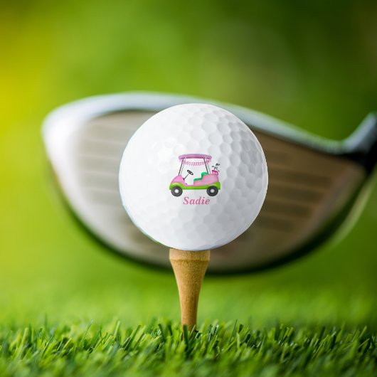 Lady Golf Cart Breast Cancer op persoonlijke titel Golfballen