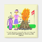 Lady Golf Cartoon Magnet (Voorkant)