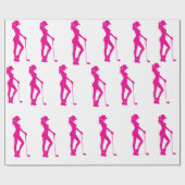 Lady Golf Gift Wrapping Paper Cadeaupapier (Vlak)