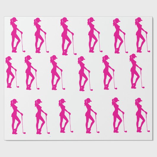 Lady Golf Gift Wrapping Paper Cadeaupapier (Vlak)