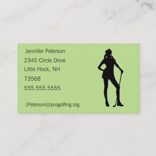 Lady Golf Green Visitekaartje (Voorkant)