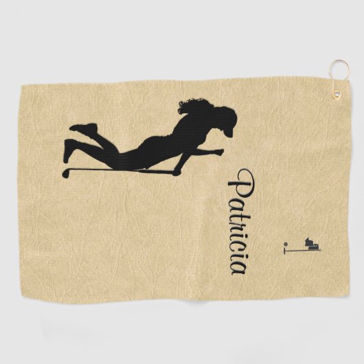 Lady Golf Sports Design Leather Kijk Golfhanddoek (Horizontaal)