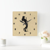Lady Golf Sports Design Leather Kijk Vierkante Klok (Huis)