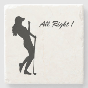 Lady Golf Sports Design Stenen Onderzetter