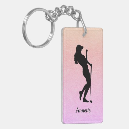 Lady Golf Sports Persoonlijk Sleutelhanger (Voorkant Links)