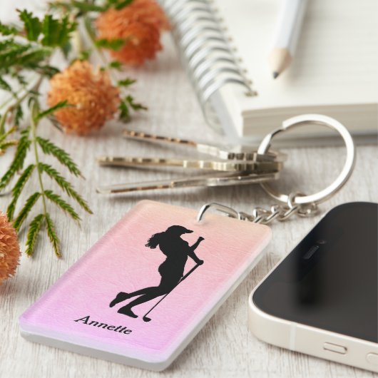 Lady Golf Sports Persoonlijk Sleutelhanger (Voorkant Rechts)