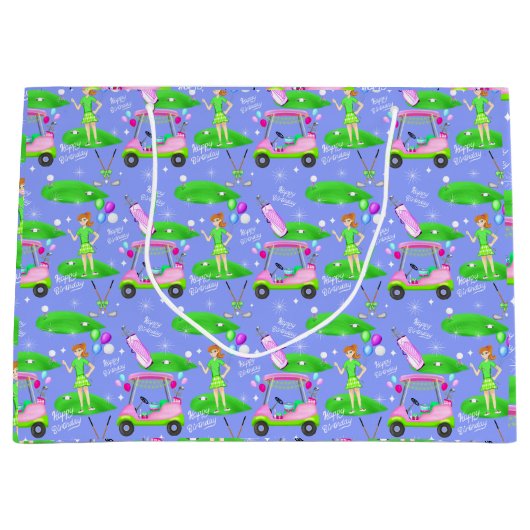 Lady Golf Thish Happy Birthday Groot Cadeauzakje (Voorkant)