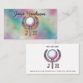 Lady Golfer Custom Monogram Design Visitekaartje (Voorkant / Achterkant)