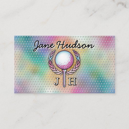 Lady Golfer Custom Monogram Design Visitekaartje (Voorkant)