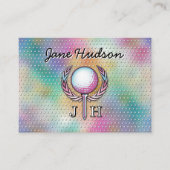 Lady Golfer Custom Monogram Design Visitekaartje (Voorkant)