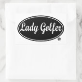 Lady Golfer decal Rechthoekige Sticker (Tas)