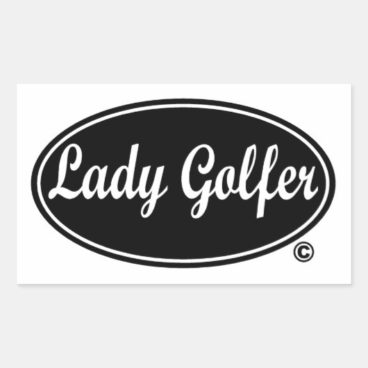 Lady Golfer decal Rechthoekige Sticker (Voorkant)