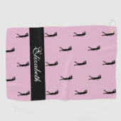 Lady Golfer Elegante naam Fun Golf Lover Pro Roze Golfhanddoek (Horizontaal)