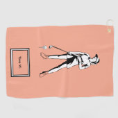 Lady Golfer Gepersonaliseerde naam en jaar Golfhanddoek (Horizontaal)