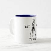 Lady Golfer Gepersonaliseerde naam en jaar Tweekleurige Koffiemok (Voorkant links)