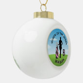 Lady Golfer Golf Course Custom Name 3-D Monogram Keramische Bal Ornament (Links)