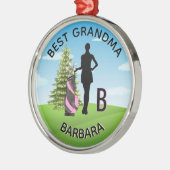 Lady Golfer Golf Course Custom Name 3-D Monogram Metalen Ornament (Links)