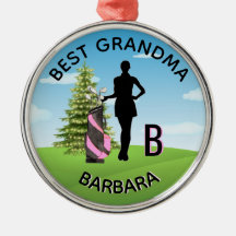 Lady Golfer Golf Course Custom Name 3-D Monogram