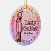 Lady Golfer golf Keramisch Ornament (Rechts)