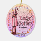 Lady Golfer golf Keramisch Ornament (Links)