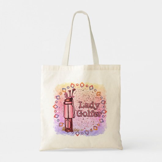 Lady Golfer golf Tote Bag (Achterkant)