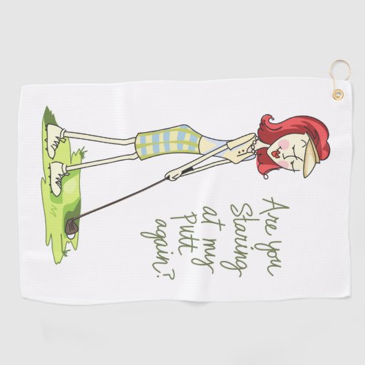 Lady Golfer Golfhanddoek (Horizontaal)