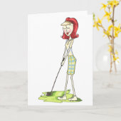Lady Golfer Kaart (Gele Bloem)