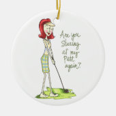 Lady Golfer Keramisch Ornament (Voorkant)