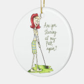 Lady Golfer Keramisch Ornament (Links)